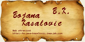 Bojana Kasalović vizit kartica